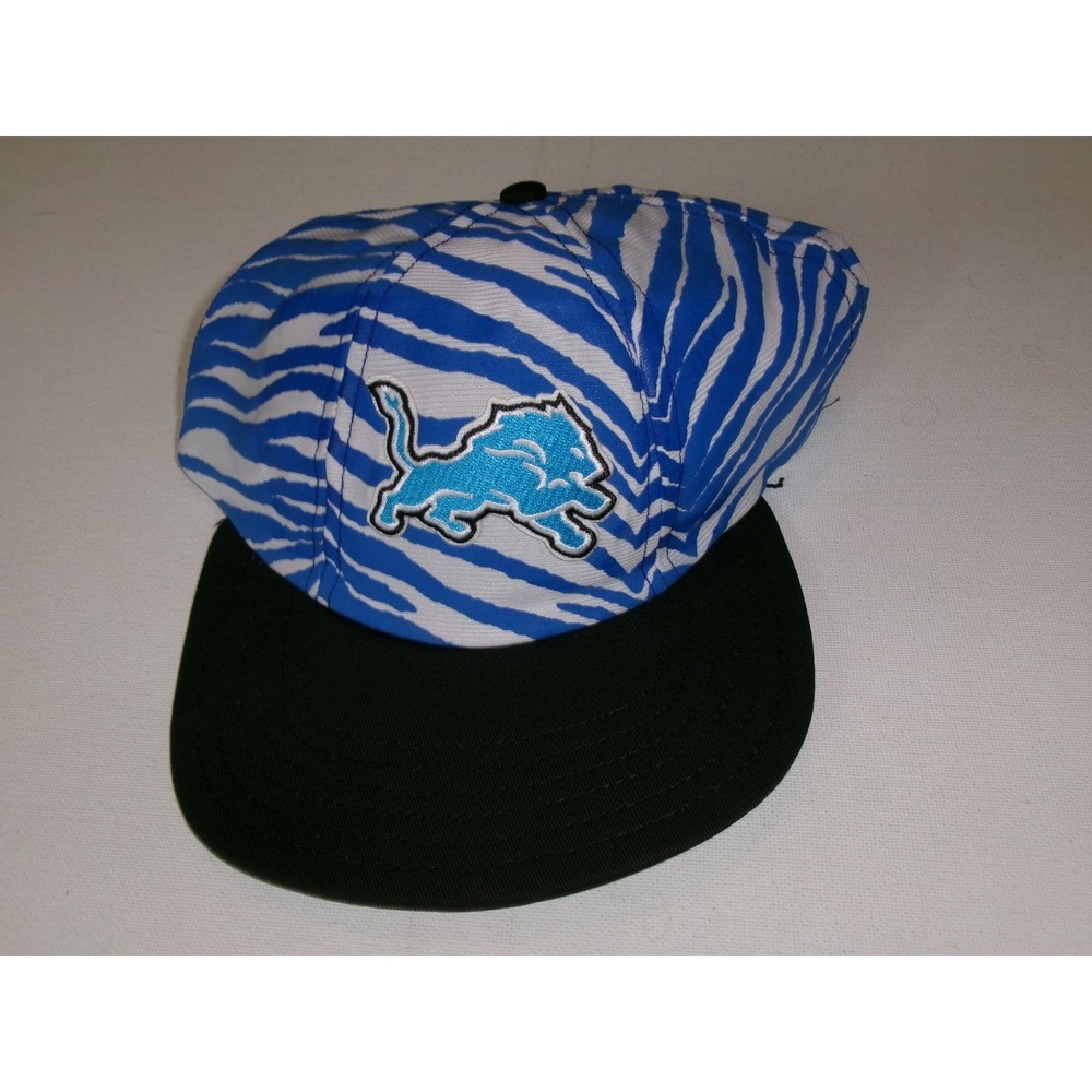DETROIT LIONS USA MADE ZEBRA 90S SNAPBACK 00S HAT CAP VINTAGE DEADSTOCK H3